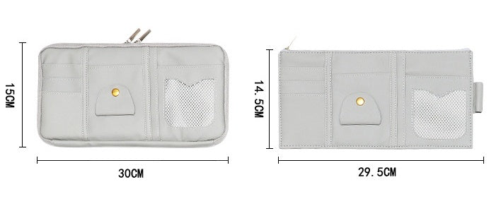 Car Sun Visor Organizer Storage Holder Full Leather Wrap 2943214309067