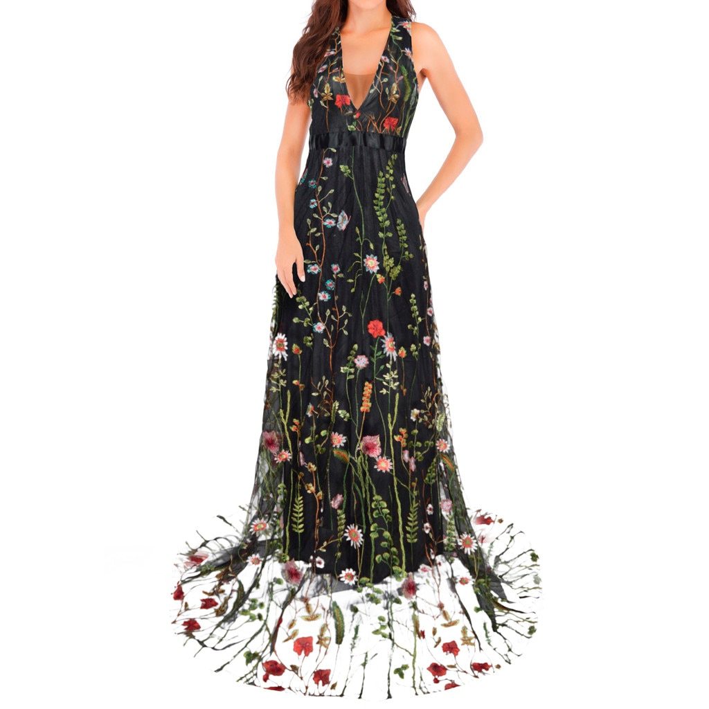 Sleeveless embroidered dress 2946958104244