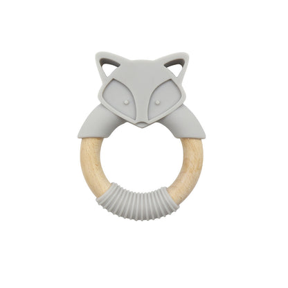 Baby Silicone Wood Ring Fox Baby Teether Molar Stick Toy 29491563747