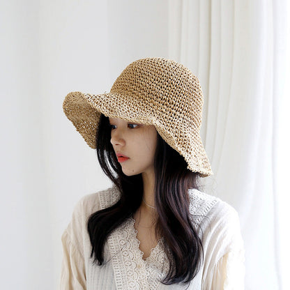 Sunscreen Female Raffia Straw Hat Summer Fashion Cover Face Net Red Fisherman Hat 295af2af 6cfc 4899 810e 1b9029a3dc8e