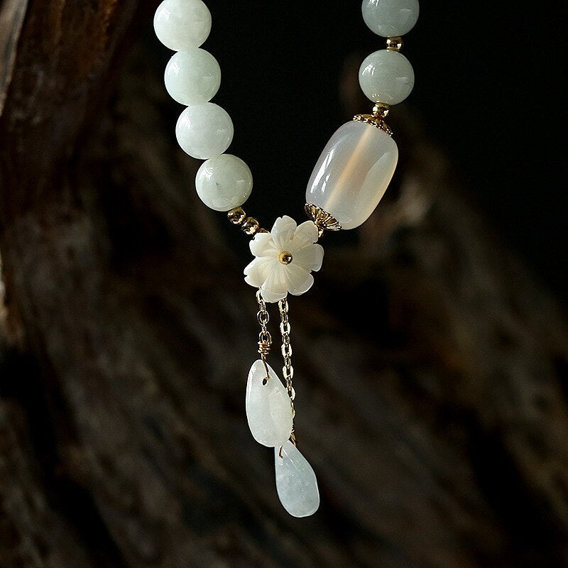 Shell flower jade water drop bracelet 2969900007018