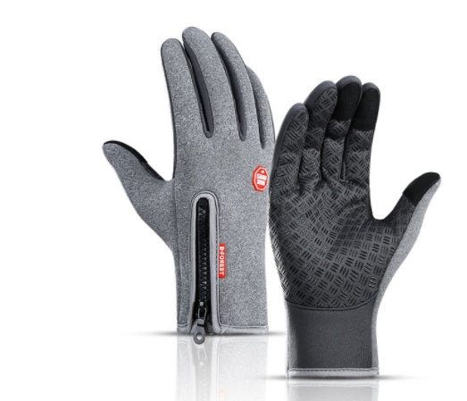 Outdoor Waterproof Gloves Touch Screen Windproof Riding Zipper Sports Winter Warm Fleece Mountaineering Gloves 2971230856907