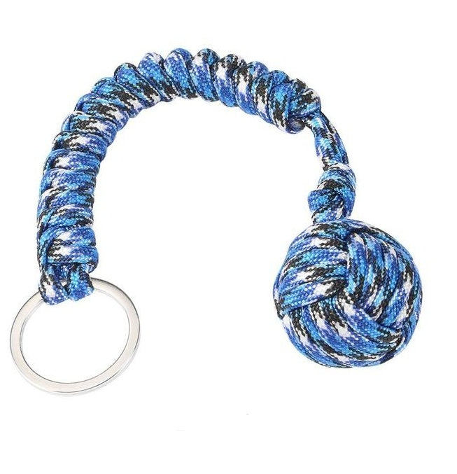 Outdoor Seven Core Umbrella Rope Climbing Survival Key Chain Hanging Hand-woven Round Steel Ball 297468166816