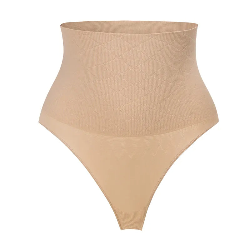Mid Waist Seamless T-back Belly Striped Briefs High Elastic Plus Fishbone Thin Women's Underwear 29774118 a0d9 4589 8f02 ce14