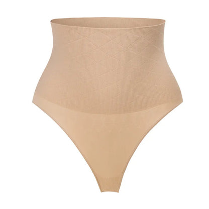 Mid Waist Seamless T-back Belly Striped Briefs High Elastic Plus Fishbone Thin Women's Underwear 29774118 a0d9 4589 8f02 ce14