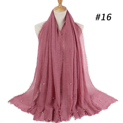 Cotton and linen crumpled monochrome scarf 297776200