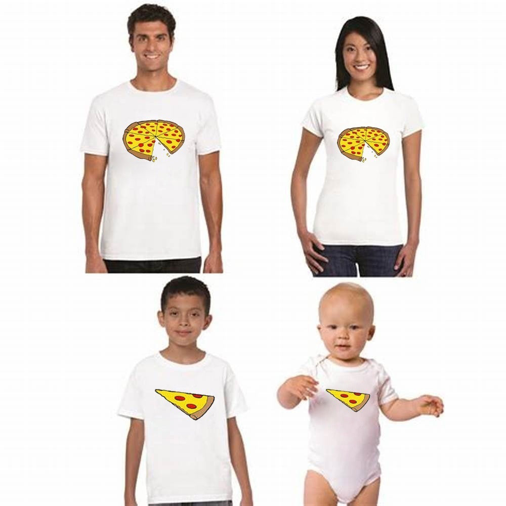 Cute Pizza Short Sleeve Family 298955921404