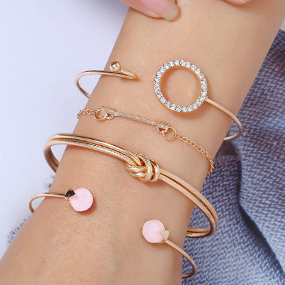 Personality knotted ring circle diamond arrow bracelet 299204240850