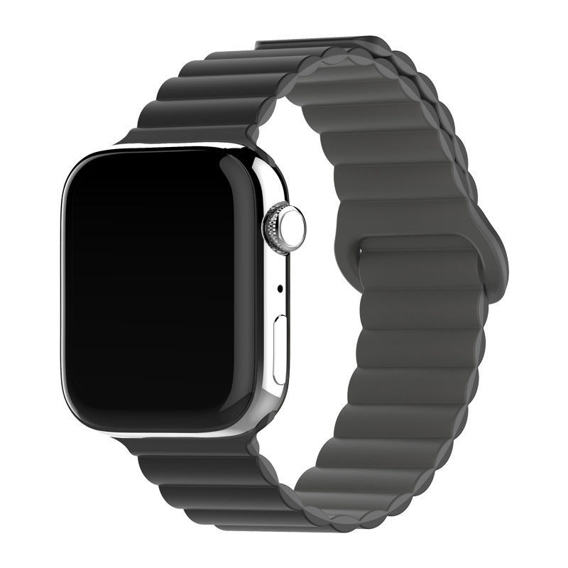 Two-color Silicone Magnetic Back Ring Buckle Watch Band 299ab71a 7a85 4fdb 9304 d11f0729292d