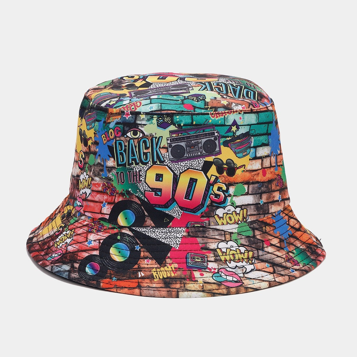 Graffiti Double-sided Bucket Hat Female Party Hip Hop Bucket Hat 29a75452 280b 4241 9a48 dbeecbdb079a