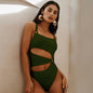 Solid Color Swimsuit Slim Ring Connection Cutout 29bf24cd 808d 4151 b8fe 2caee14acb71
