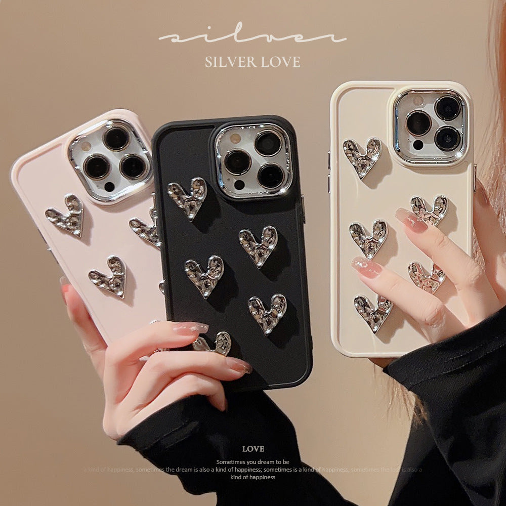 Pleated Metallic Electroplating Heart Mobile Phone Shell 29c1e6f2 27de 436e a82d 1b289b802d5e