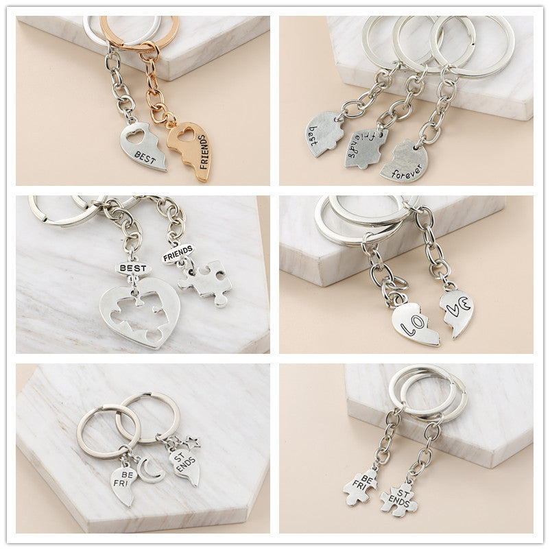 Crystal Love Puzzle Hollow Letters Accessories Geometric Simple Couple Keychain 2a746e30 ff46 4aab 9bc6 edde5b366a0d
