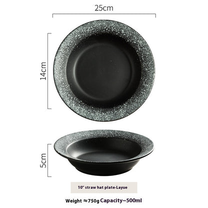 Straw Hat Plate Household Ceramic Flat Plate 2a908a52 4c77 48ef b4f0 777b12adefef