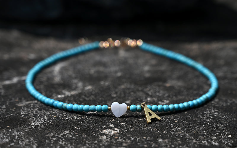 Разноцветные бусины Initial Choker для женщин из нержавеющей стали Lett