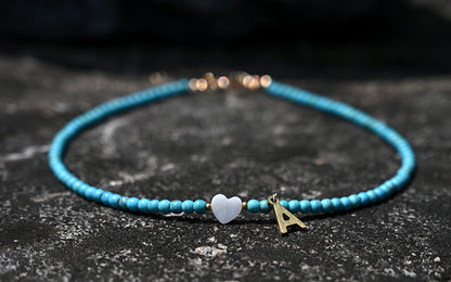 Разноцветные бусины Initial Choker для женщин из нержавеющей стали Lett