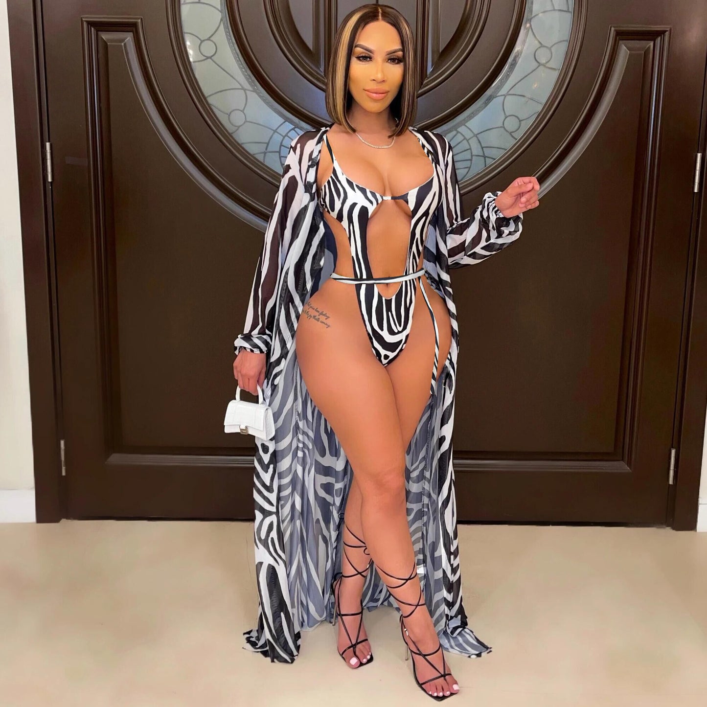 Fashion Ladies Print Cape Swimsuit 2pcs 2a9c8868 0bd4 430d a218 3ecd0339f010