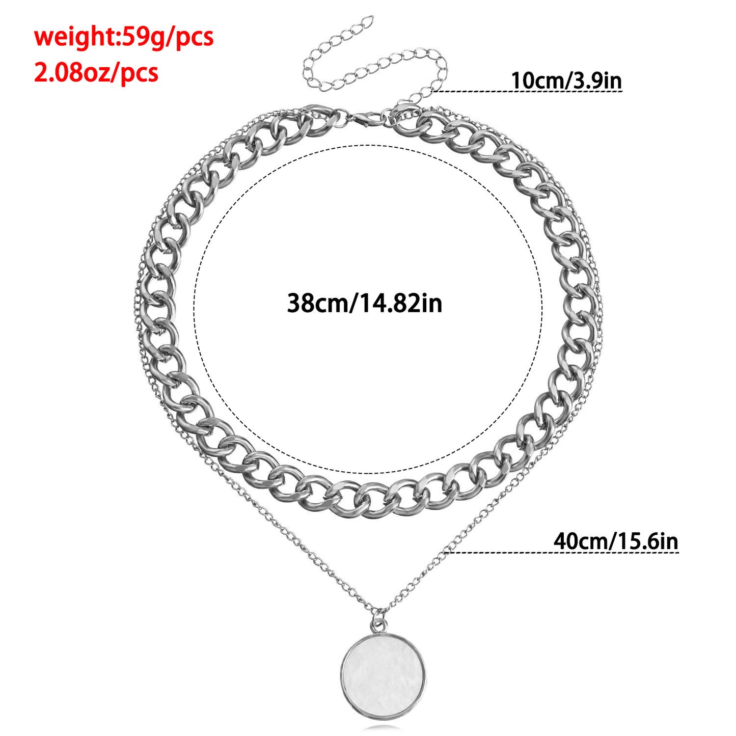 Double Layer White Shell Necklace Fashion Personality Metal 2aab065f 57d5 40c8 b6d8 887e5ee81600