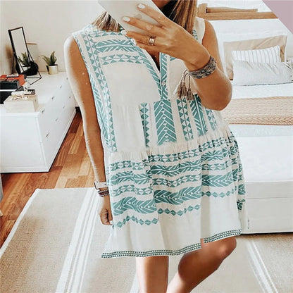 Women's New Printing Sleeveless Printed Dress In Stock 2aad9602 dc4d 4390 8666 7d1ae8b6712c