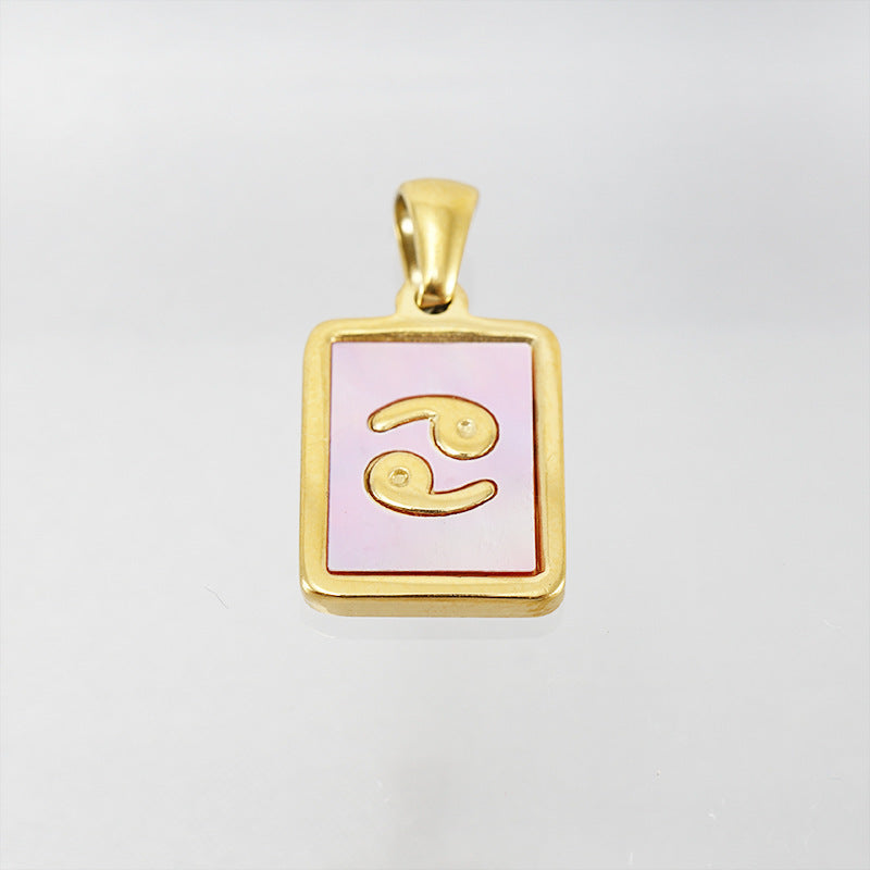 Stainless Steel Square Shell Zodiac Necklace 2abd42b8 a0de 4f63 bbdd 81db02df3c0c