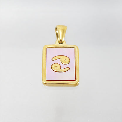 Stainless Steel Square Shell Zodiac Necklace 2abd42b8 a0de 4f63 bbdd 81db02df3c0c