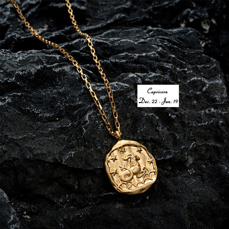 Vacuum Plating 18k Titanium Zodiac Oval Pendant Necklace 2acf3c2c 8429 4e56 b1c3 3195e7ef55e8