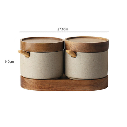 Vintage Seasoning Jar Ceramic Three-piece Set 2b059594 a9aa 409a b19f a2df36bb4fa8