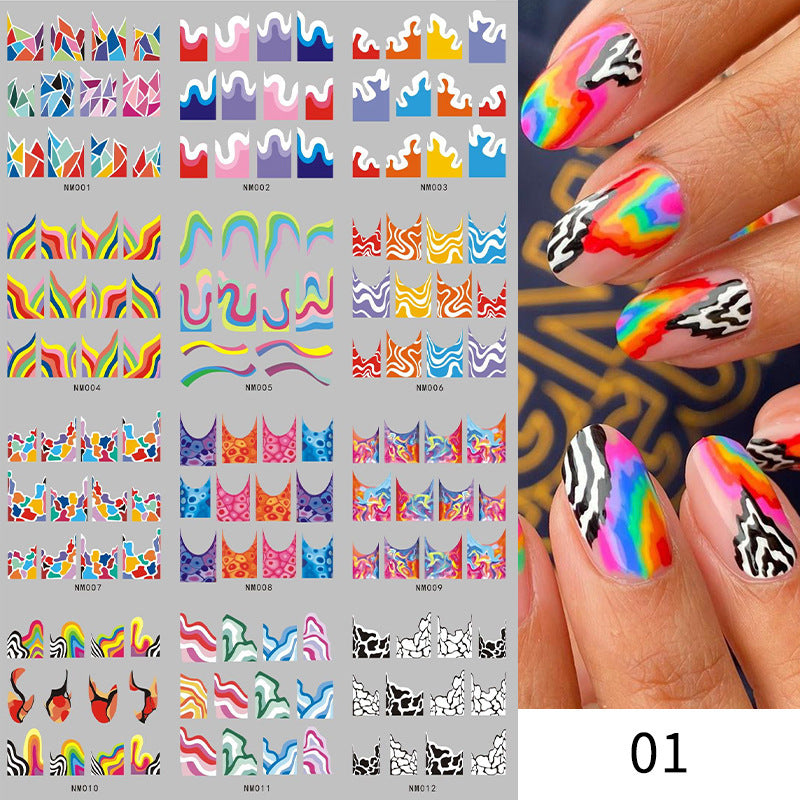 New European And American Feng Shui Print Line Flower Nail Stickers 2b067ecf fad9 402a 9b31 c6919efce981