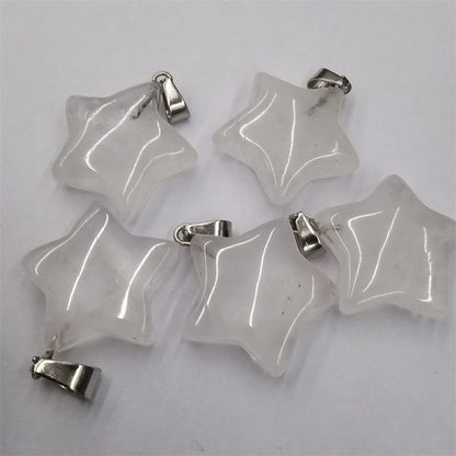 Natural Stone Crystal Agate Shuangbu Face Five-pointed Star Pendant 2b22d48c 3763 443a 8e63 a8a57b529f70 fine