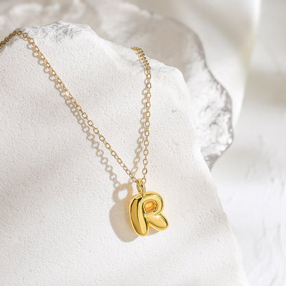 Copper Plated Gold 26 English Letters Pendant Necklace Niche Personality Clavicle Chain 2b371306 0963 4630 93aa a04e9c735ca4
