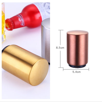 Portable Magnetic Automatic Beer Bottle Opener Bar Accessories Decor Stainless Steel Wine Can Openers with Brushed Metal 2b44