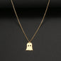 925 Silver Cute Ghost Design Halloween Necklace - HD Wireless Product #9