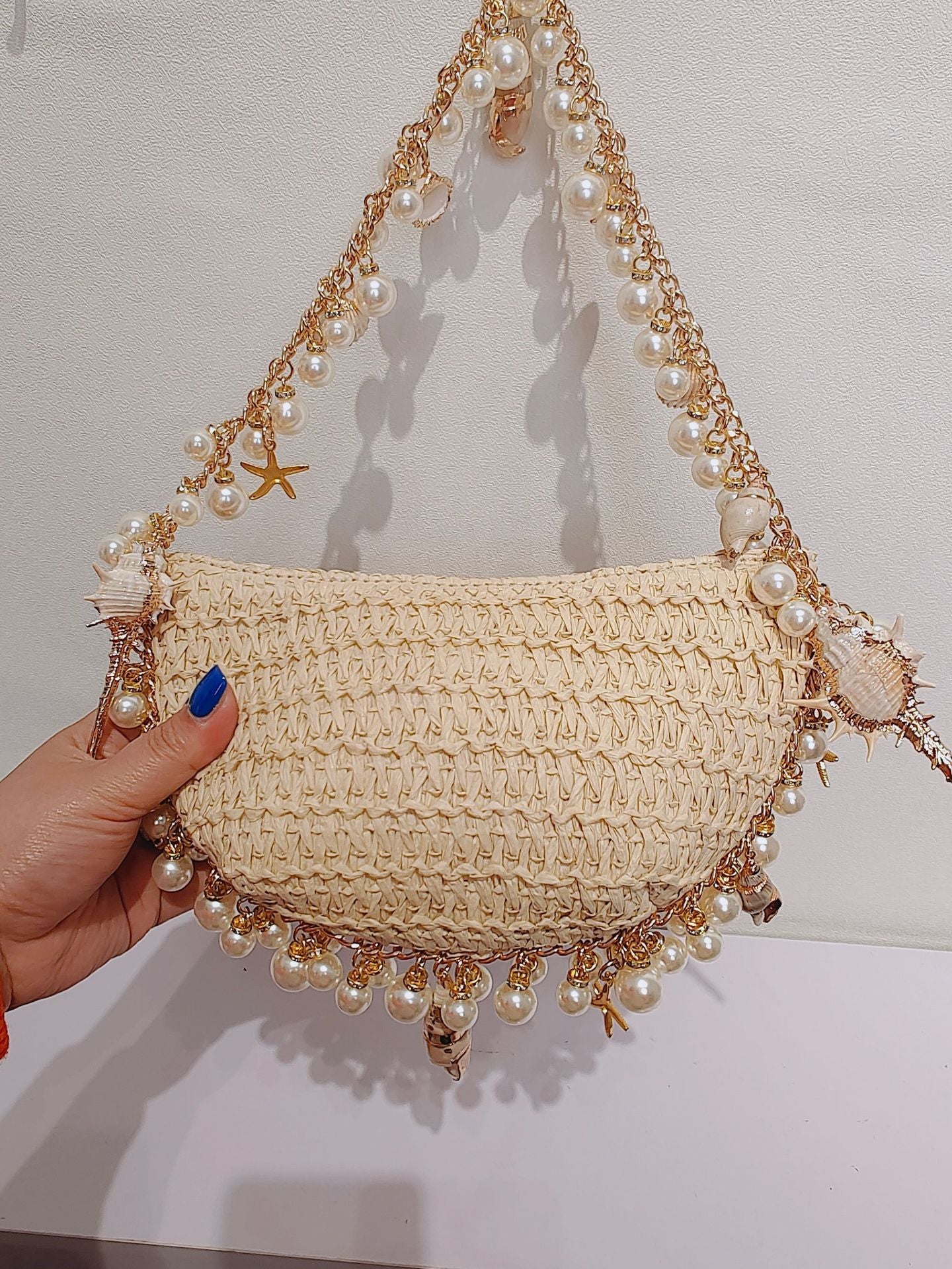 Summer Seaside Holiday Pearl Conch Straw Bag 2b5ff015 eff3 491b 909d 3e82f1d45163