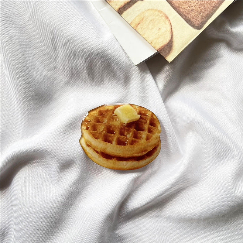 Simulation Muffin Toast Cake Epoxy Lazy Desktop Retractable Mobile Phone Holder - 图片 5