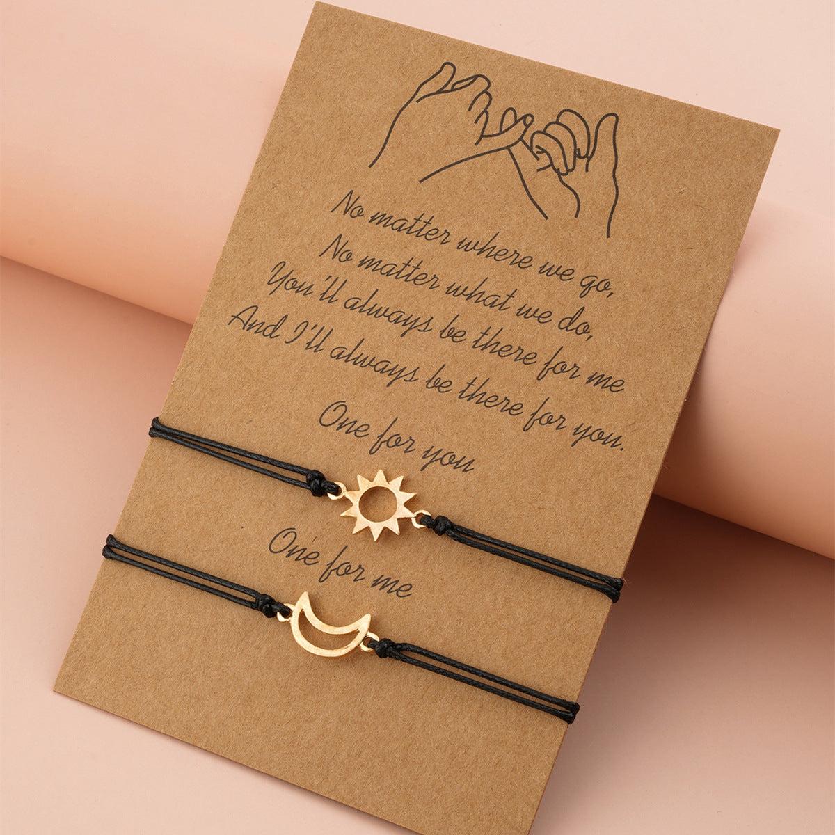 Simple Alloy Sun And Moon Wax Wire Weaving Adjustable Card Lovers Bracelet 2b7d7702 19da 4f20 b4ef ec630268cda3