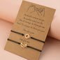 Simple Alloy Sun And Moon Wax Wire Weaving Adjustable Card Lovers Bracelet 2b7d7702 19da 4f20 b4ef ec630268cda3