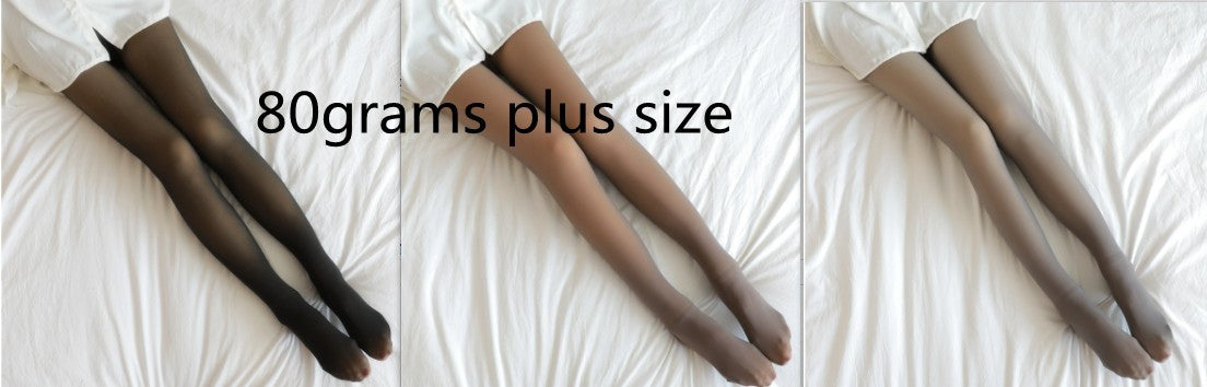 Fake Translucent Plus Size Leggings Fleece Lined Tights Fall And Winter Warm Fleece Pantyhose Women Fleece Lined Pantyhose Th
