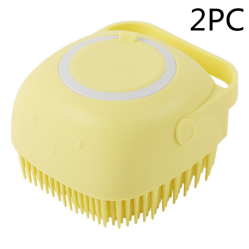 Silicone Dog Bath Massage Gloves Brush Pet Cat Bathroom Cleaning Tool Comb Brush For Dog Can Pour Shampoo Dog Grooming Suppli
