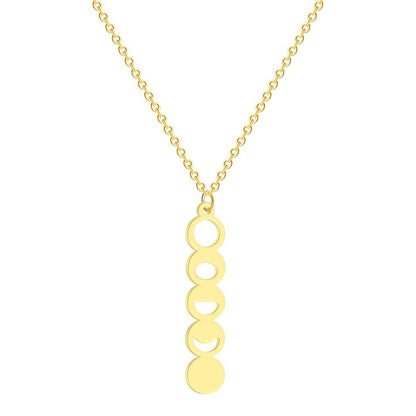 Women's Moon Phase Shape Space Themed Pendant Necklace 2bb902e7 cab1 4609 8204 738f28b6e4d6