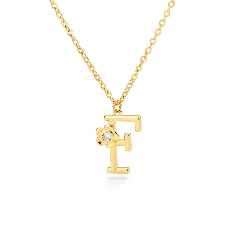Rose English Alphabet Pendant Necklace 2be60e11 417c 4687 a135 ce3ef78352c0