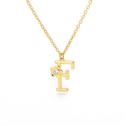 Rose English Alphabet Pendant Necklace 2be60e11 417c 4687 a135 ce3ef78352c0