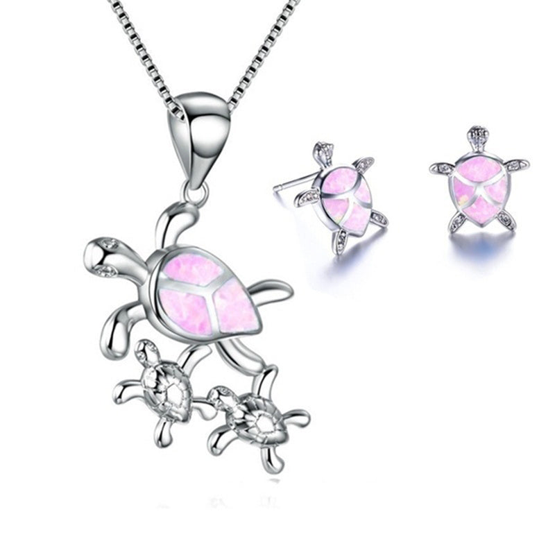 Fashion Opal 5 Colour Turtle Necklace Earrings Set 2c037128 6ceb 4d60 81ec 59e14d647790