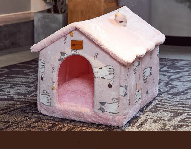 Foldable Dog House Pet Cat Bed Winter Dog Villa Sleep Kennel Removable Nest Warm Enclosed Cave Sofa Pets Supplies 2c3aef06 ae