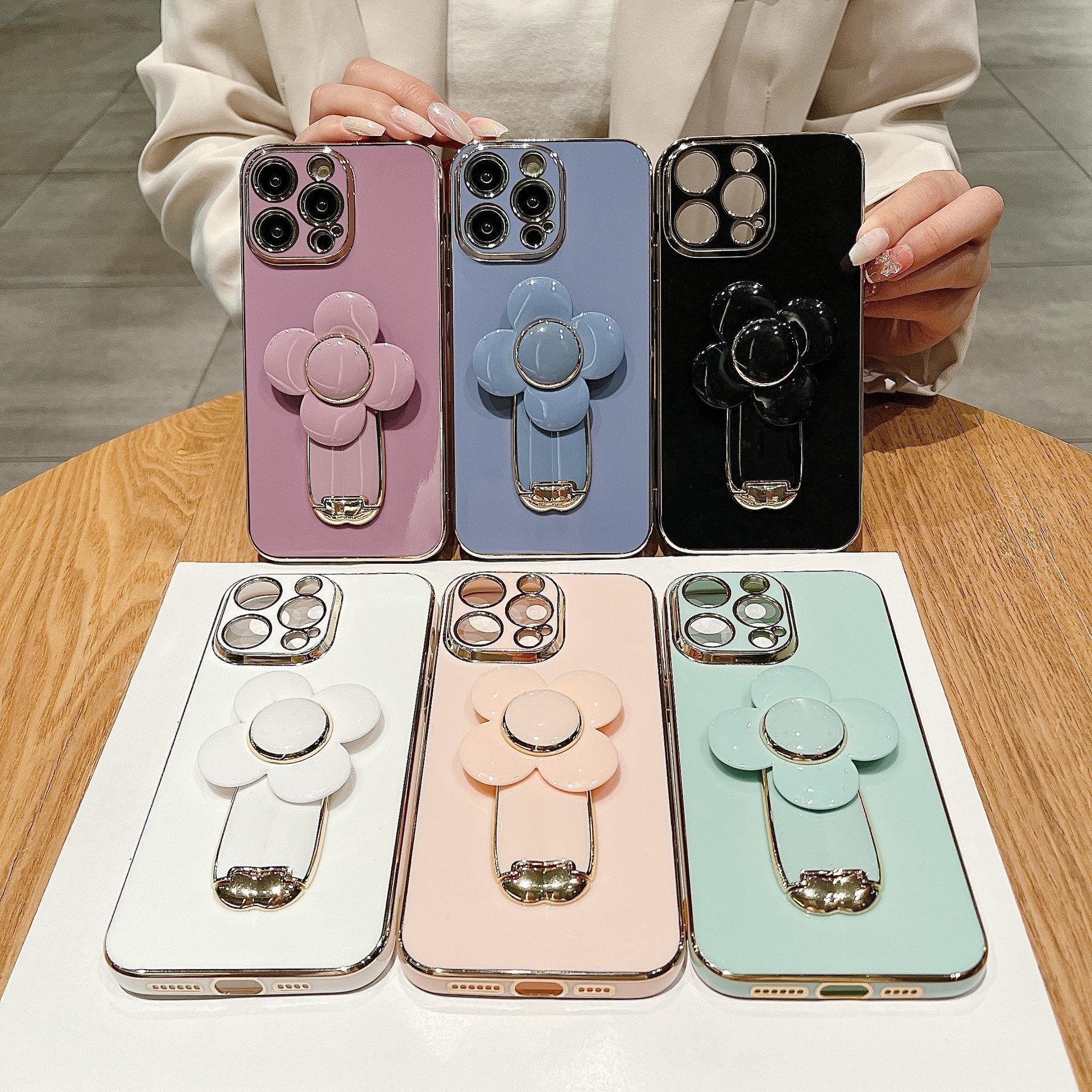 Electroplating Big Windmill Bracket All-inclusive Phone Case - 图片 7