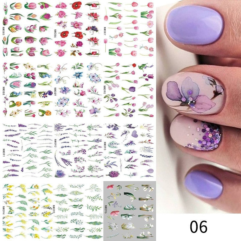 New European And American Feng Shui Print Line Flower Nail Stickers 2c7e42bb daf3 476b a1bd db02559a341e