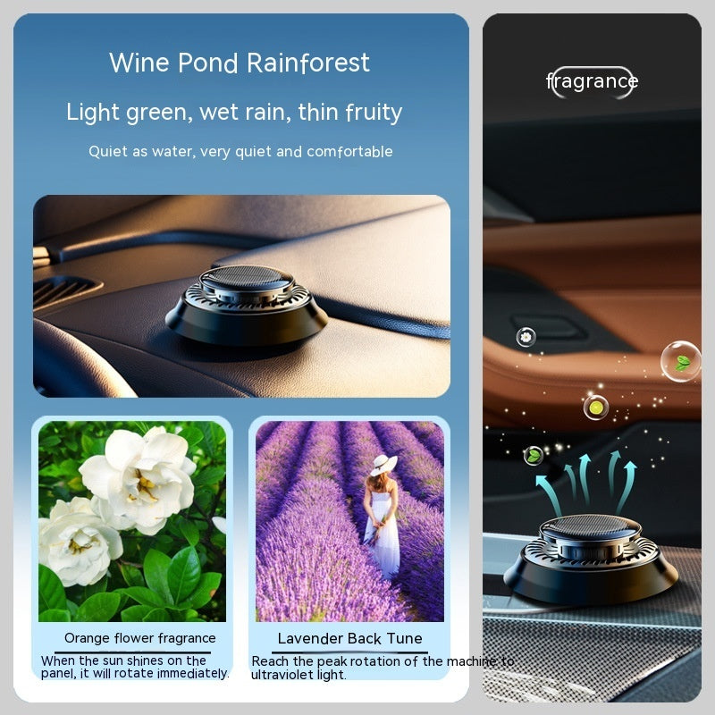 Portable Kinetic Car Air Freshener Solar Powered Double Ring Rotating Air Cleaner Perfume Fragrance Diffuser 2ca0637b af0d 49