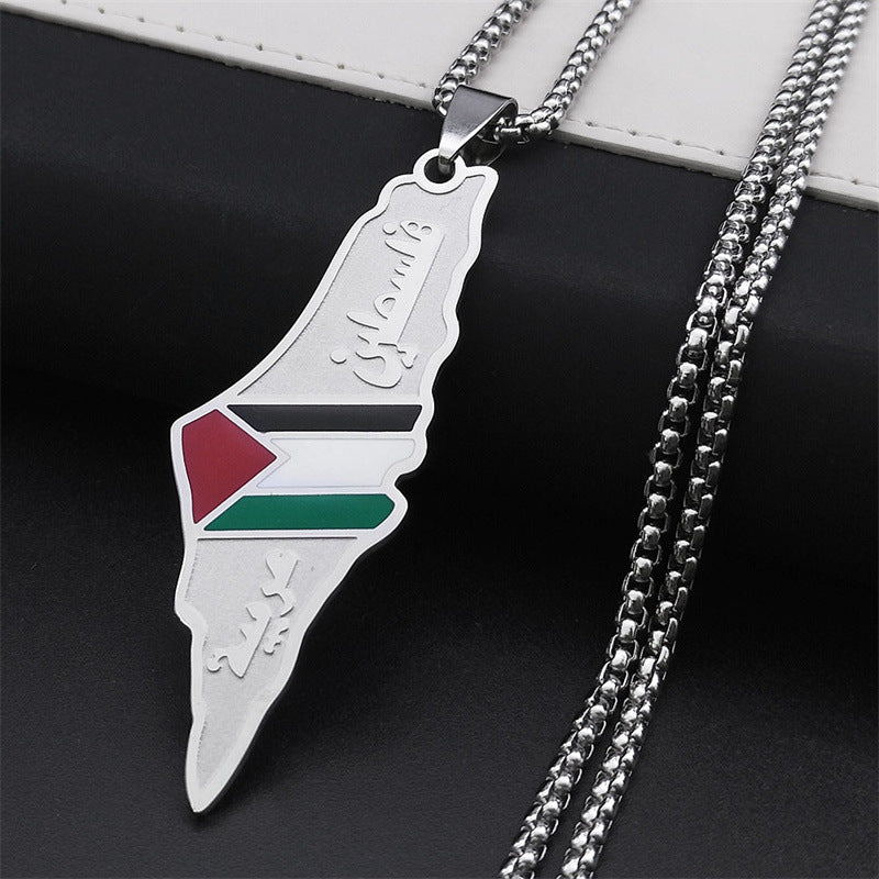 Palestine Israel Map Pendant Necklaces For Men Women Stainless Steel Gold Color Palestinians Ethnic Map Jewelry Gifts 2cbe63a