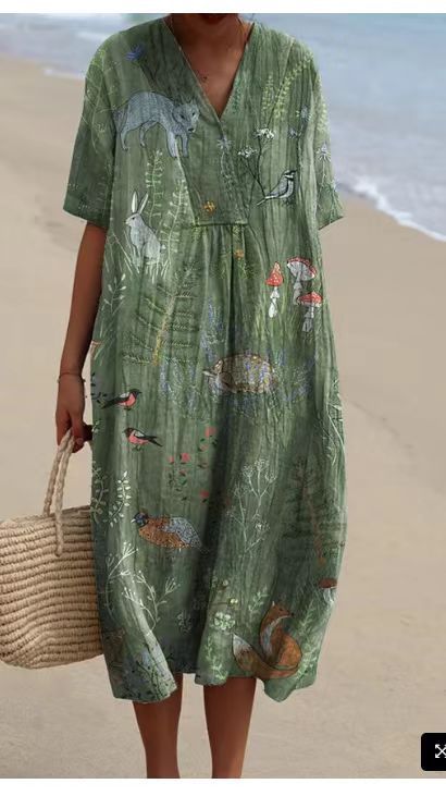 Women's Comfortable Loose Printed Long Dress 2ccec51d 59d0 40d6 abb0 b87ca1abdabd