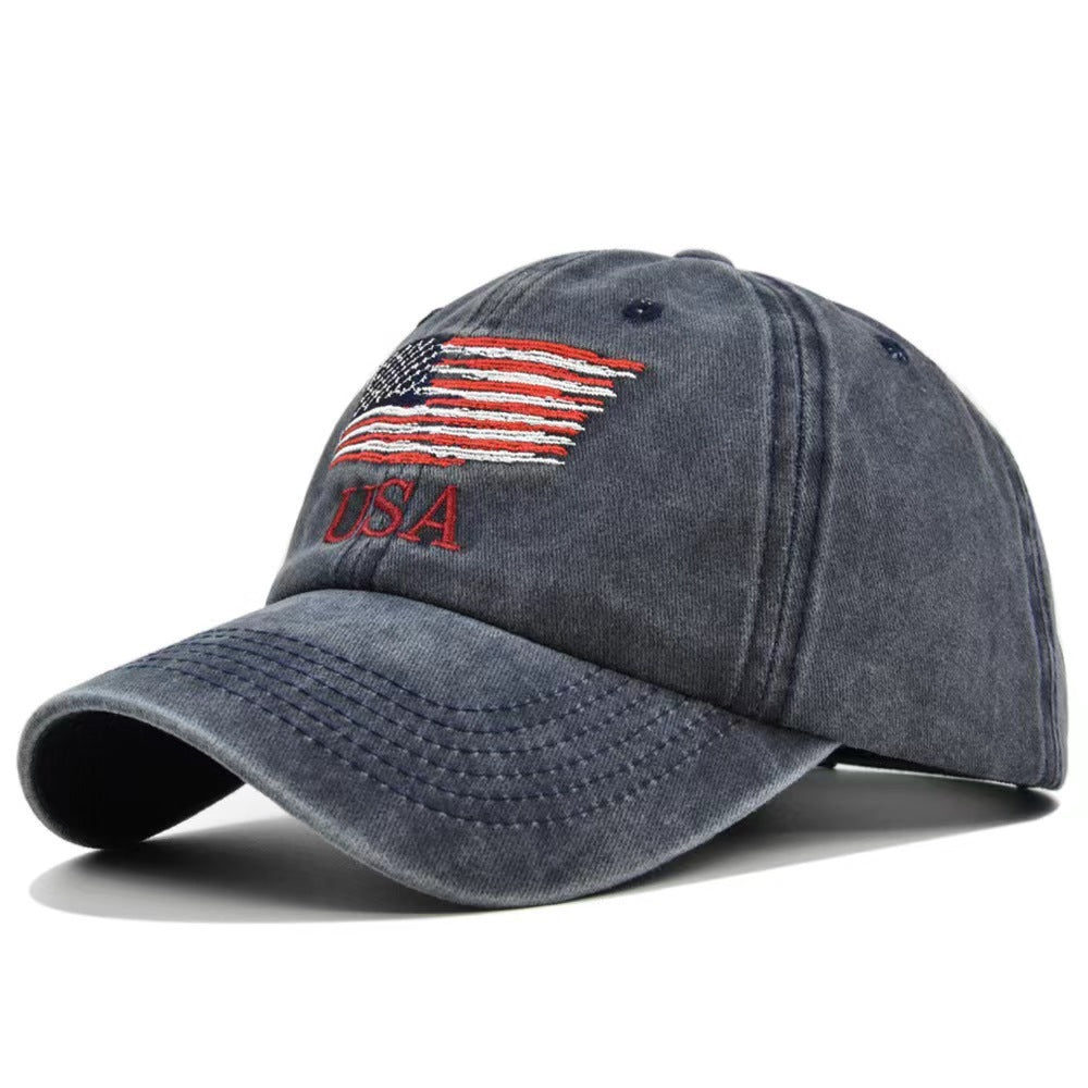 Washed Distressed Letters Baseball Peaked Cap 2cd09948 879a 439e 974c dad0a9e2a02b