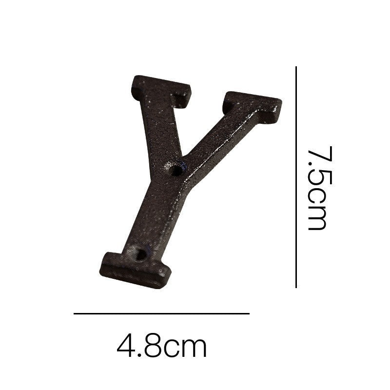 European-style Retro Cast Iron Three-dimensional Wrought Iron 26 English Letters Door Number 2cd7622b 9ada 408e 8ace 5ac9a9d9